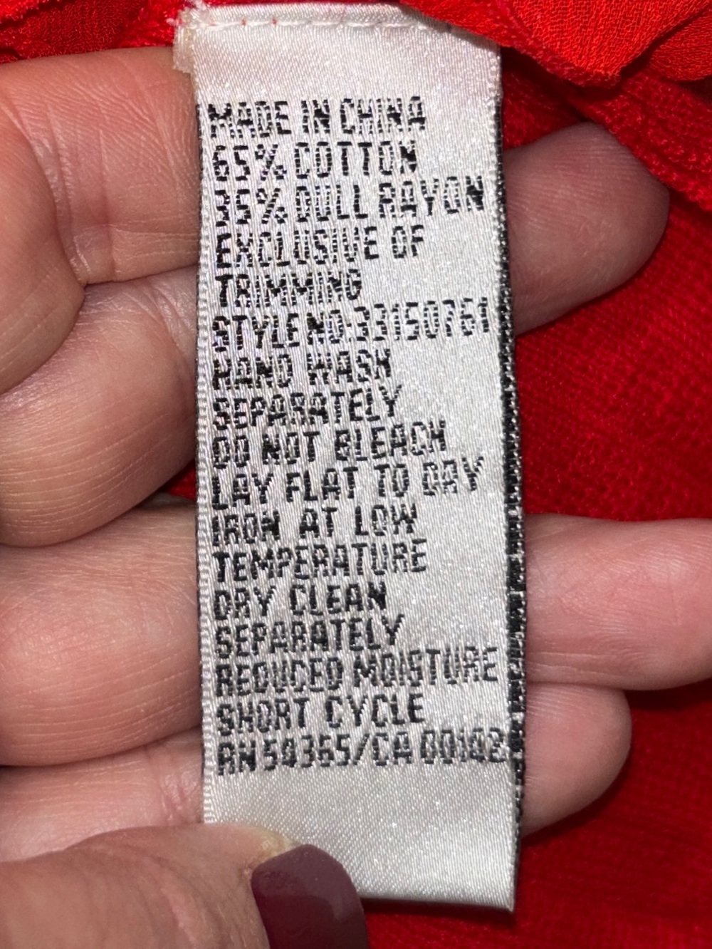 NY&Co Collection Red Ribbed Ruffle Top – Women’s Size M - Picture 7 of 9
